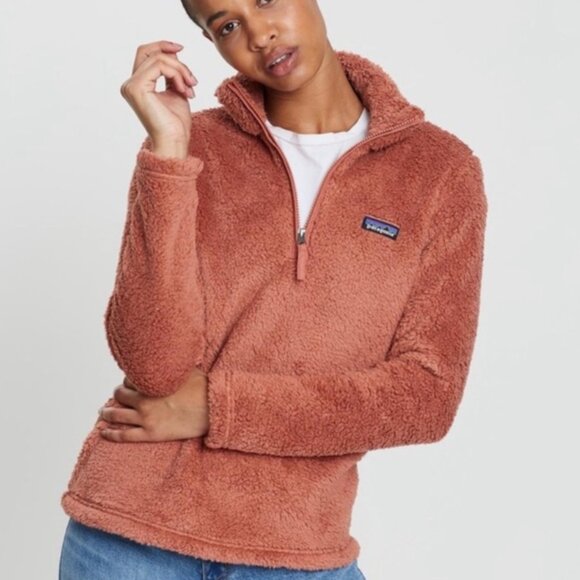 Patagonia Sweaters - Patagonia Fleece Sweater Jacket Womens Medium Los Gatos Fuzzy Orange Quarter Zip